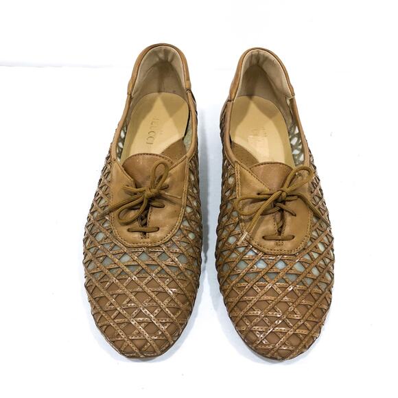 Taylor Swift Sesto Meucci Ban Lattice Leather Woven Lace Up Oxford Flats - Picture 6 of 13